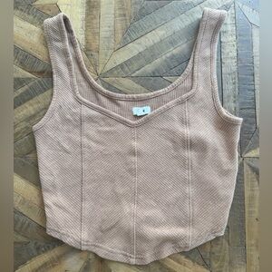 Aerie Bustier Style Crop Top Camel - Size Medium